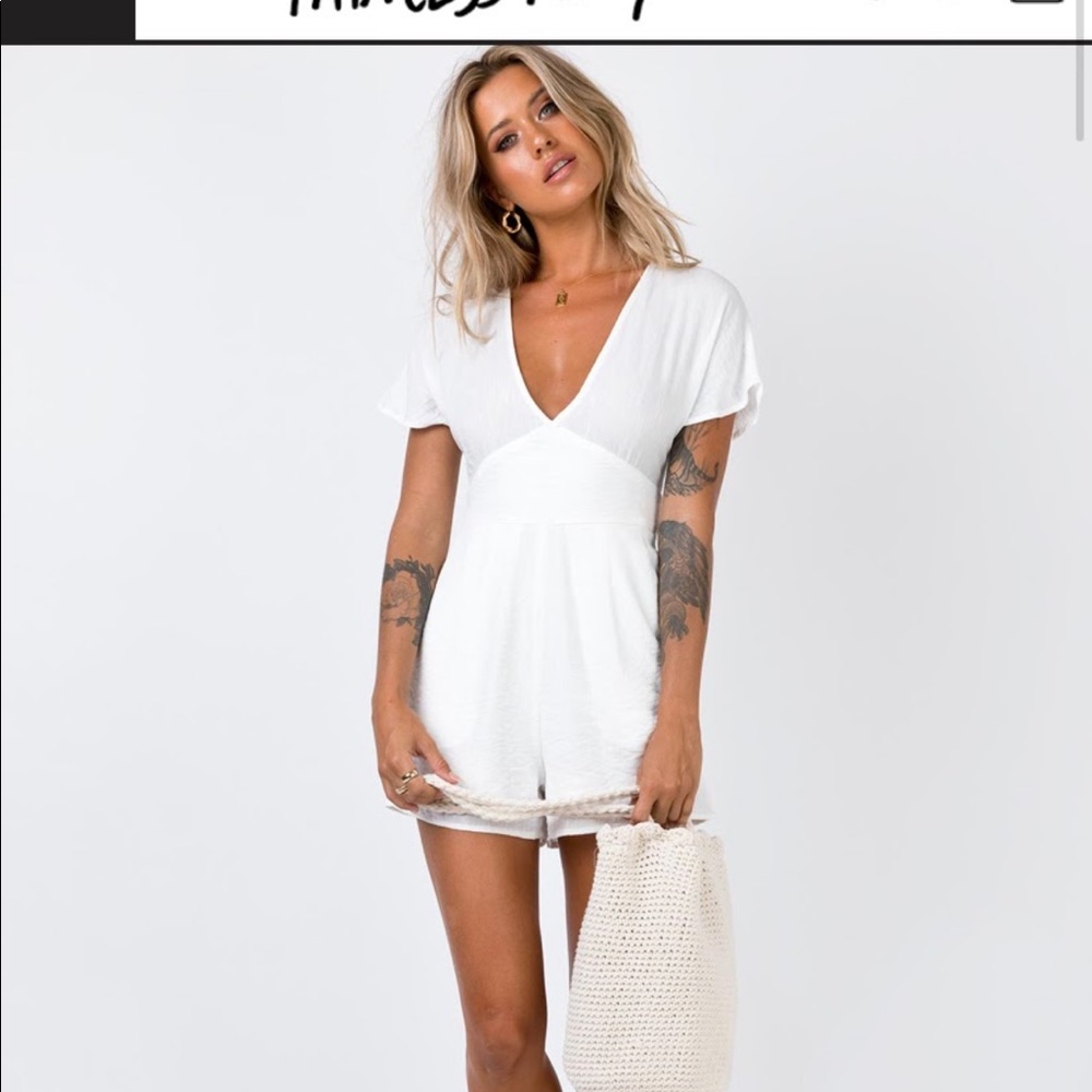 White princess Polly romper